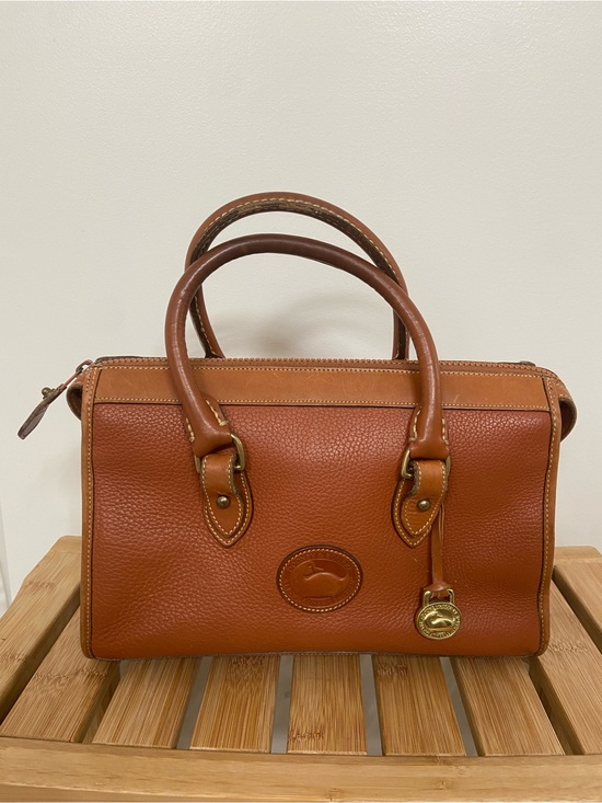Dooney & Bourke Handbags - Dooney & Bourke Chestnut Brown Pebbled Leather Satchel